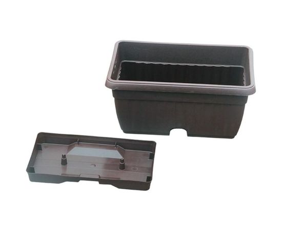 Балконный пластиковый ящик с поддоном ПРОТЭКТ коричневый ЯБ-30 К – изображение 2