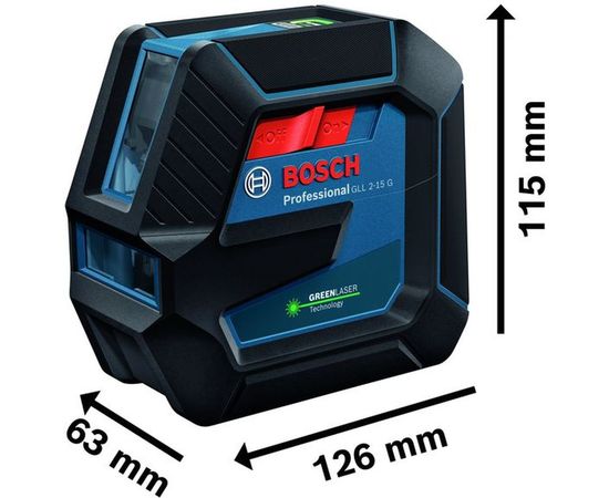 Лазерный нивелир Bosch GLL 2-15G + LB10 + клипса + кейс 0601063W02 – изображение 5