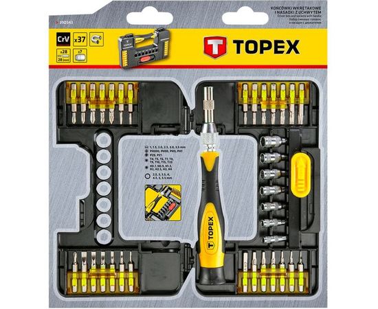 Прецизионные сменные наконечники с держателем, 37 шт. TOPEX 39D343 – изображение 2