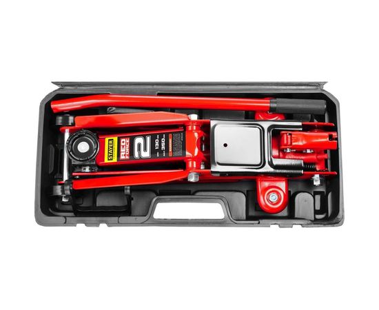 Гидравлический подкатной домкрат STAYER "RED FORCE", 2т, 130-350мм, в кейсе, 43153-2-K – изображение 4