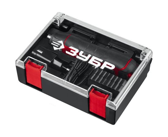 Аккумуляторная отвертка ЗУБР 3.6 В, в кейсе, с набором 33 бит ЗО-4 КН33 – изображение 2