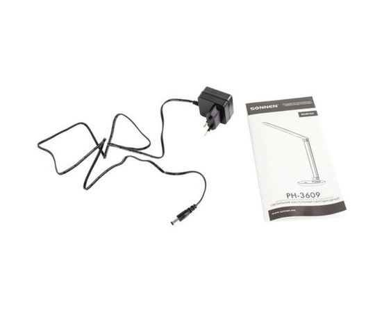 Настольный светильник SONNEN PH-3609, на подставке, светодиодный, 9 Вт, алюминий, серебристый, 23668 – изображение 4