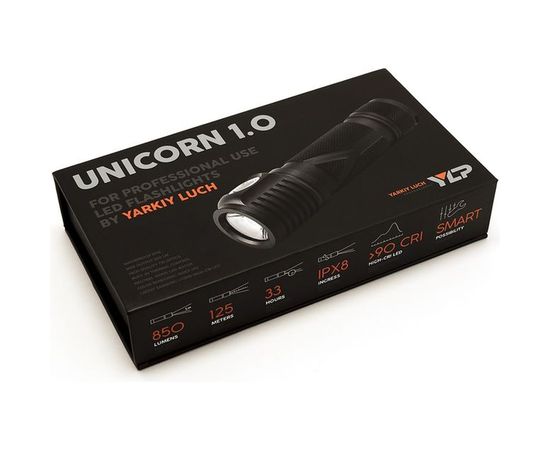 Фонарь ЯРКИЙ ЛУЧ YLP Unicorn 1.0 Samsung LH351D HI-CRI 850 лм, 5 режимов, IPX8, под аккумулятор 18650 4606400106081 – изображение 3