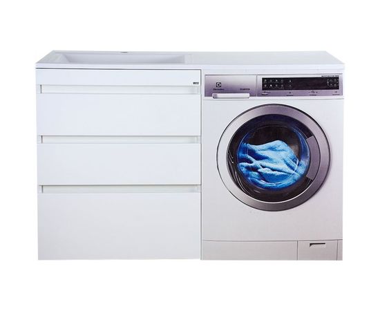 Напольная тумба под стиральную машину Misty Фостер - 70 три ящика белая Э-Фос01070-013ЯНС 