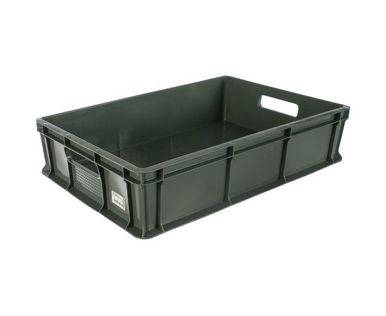 Сплошной ящик с ручками п/э 600*400*140 мм серый Тара.ру 17616 