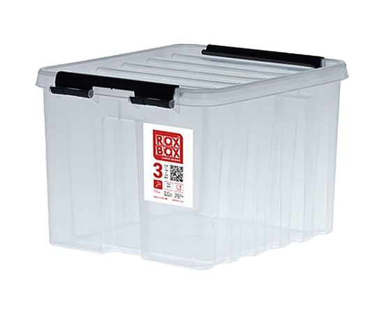 Ящик Rox Box п/п 210х170х135 мм с крышкой и клипсами прозрачный 18691 