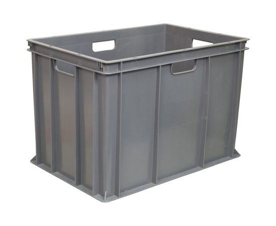 Ящик Тара.ру п/э, 600x400x410, сплошной, серый 05540 