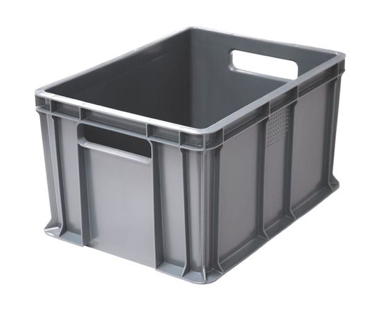 Сплошной ящик с ручками 400x300x230 мм, серый Тара.ру 19446 