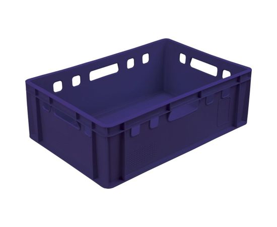 Мясной ящик п/э 600х400х200 сплошной, синий Тара.ру Е2 00385 