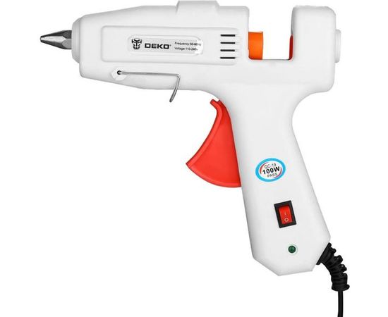 Клеевой термопистолет DEKO DKGG100 100Вт, SET4, подставка, набор клеевых стержней 063-4971 