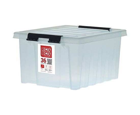 Ящик Rox Box п/п 500х390х250 мм с крышкой и клипсами прозрачный 18706 