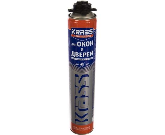 Монтажная пена KRASS Home Edition для окон и дверей пистолетная всесезонная 0,75 л Лк-00004183 – изображение 2