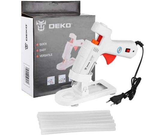 Клеевой термопистолет DEKO DKGG100 100Вт, SET4, подставка, набор клеевых стержней 063-4971 – изображение 2