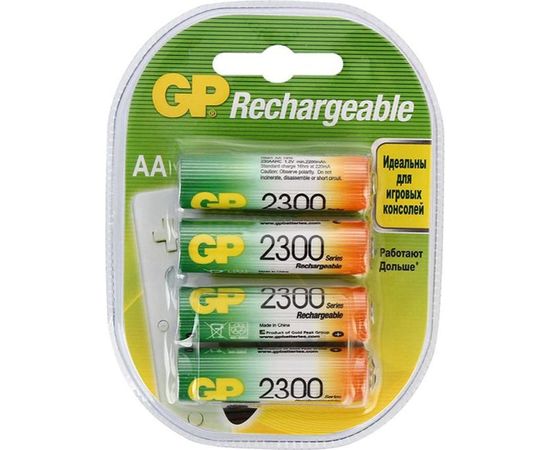 Перезаряжаемые аккумуляторы GP AA 2200 мАч 4 шт 230AAHC-2DECRC4 – изображение 3