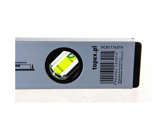 Алюминиевый анодированный уровень Topex 400 мм 3 глазка 29C301 – изображение 2