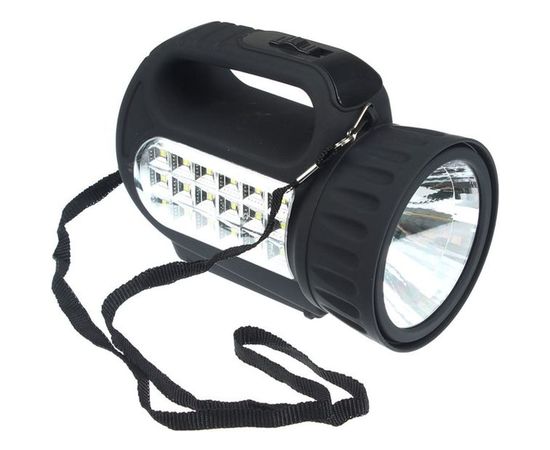 Аккумуляторный фонарь прожектор ЧИНГИСХАН 18 SMD, 1 Вт, LED, шнур 220В, резинопластик 198-041 – изображение 3