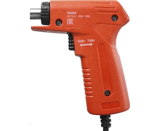 Паяльник, 2 уровня мощности, пистолетная рукоятка, 30-70Вт Зубр МАСТЕР 55404 – изображение 3