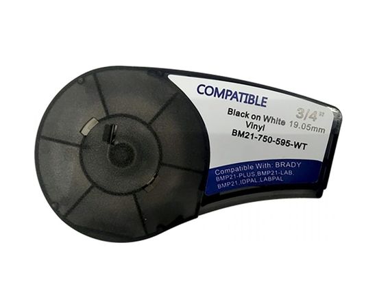 Лента Русмарк BM21-750-595-WT, 19.05мм/6.4м винил, черная на белом BMP21 Plus , Китай RM142797 