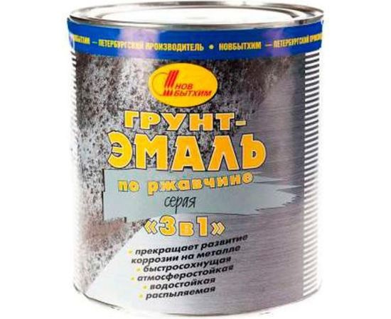 Грунт-эмаль по ржавчине 3в1 НОВБЫТХИМ серая 3 л 1/6 10468 