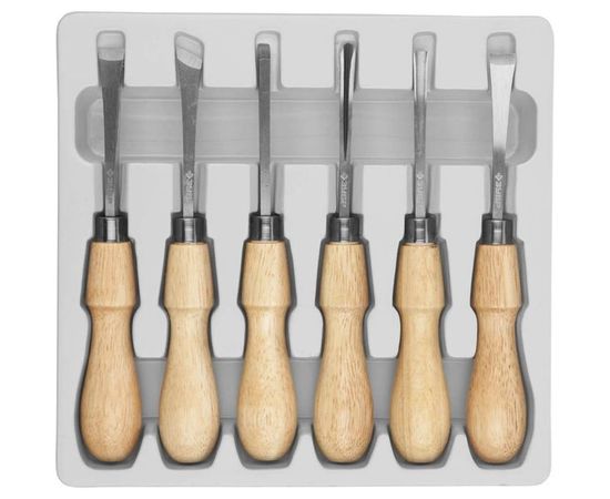 Стамески Зубр ЭКСПЕРТ фигурные профессиональные, 6шт 18373-H6 