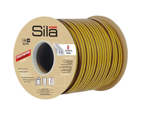 Самоклеящийся уплотнитель Sila Home Е 150 м, 9х4 мм, коричневый 40AX 