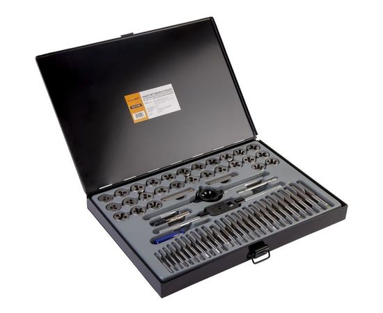 Набор метчиков и плашек WIEDERKRAFT М3-12 и 4-40 - 1/8NPT27, 60 предметов WDK-DT3060 – изображение 3