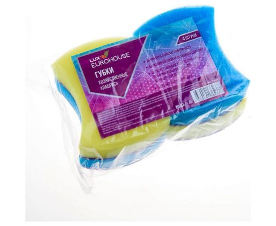 Хозяйственные губки EUROHOUSE LUX Лабрис 4 шт 13936 – изображение 2