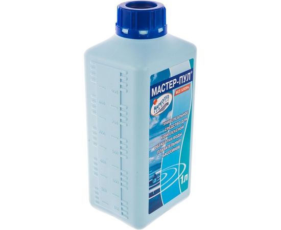 Жидкое безхлорное средство 4 в 1 для обеззараживания и очистки воды Маркопул Кемиклс МАСТЕР-ПУЛ, 1л М20 – изображение 2