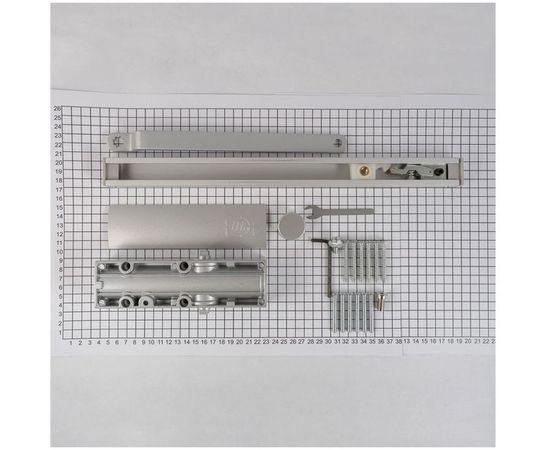 Доводчик DOORLOCK DL100S size 3 со скользящей тягой, серебристый, с функцией Hold Open 75513 – изображение 2
