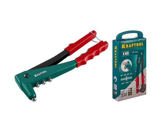 Заклепочник с литым корпусом Kraftool "X-3" 2.4-4.8 мм - алюминий и сталь; d=2.4-4.0 - нрж сталь, в кейсе, с набором заклепок 31170-H6_z01 – изображение 3