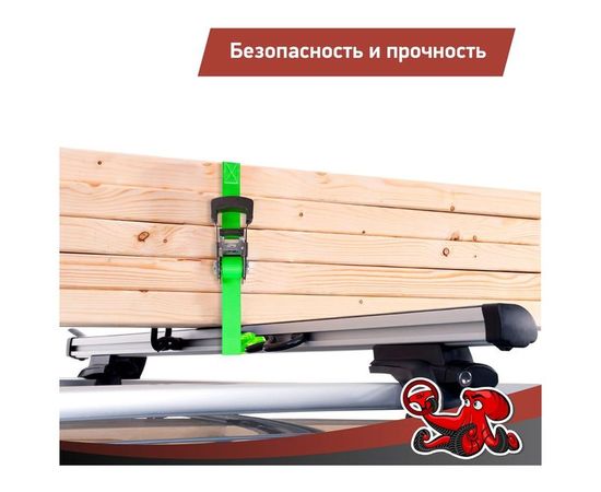 Стяжка для крепления груза DSV 27мм х 3м, 1,1 т, 2 шт R88702 – изображение 4