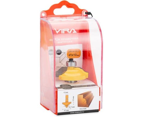 Фреза кромочная фигурная (41.3х13 мм; R9.5 мм; подшипник 12.7 мм) VIRA 553388 – изображение 3