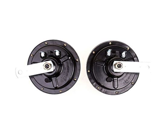 Звуковой сигнал SKYWAY SUPER HORN, дисковый, d=125 мм, 12V, 105dB, металл, 2 шт, S07601001 – изображение 2