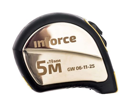 Рулетка в корпусе из нержавеющей стали с автостопом 5x19мм Inforce GW 06-11-25 – изображение 3