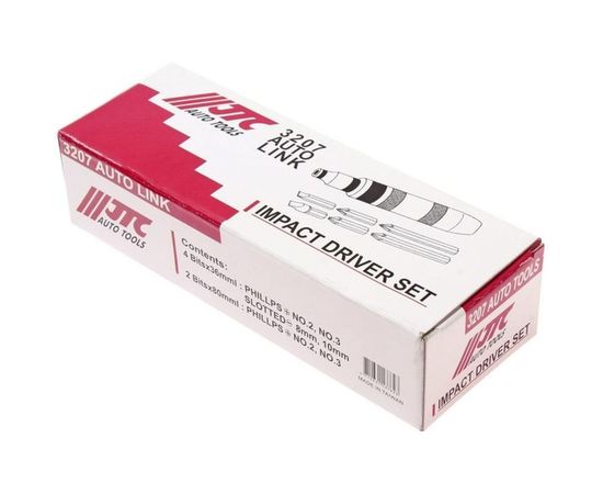 Ударная отвертка с битами JTC 6 шт 1/20-3207 – изображение 3