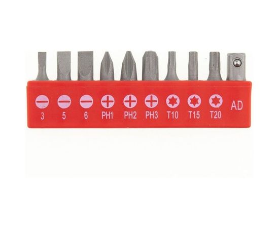 Отвертка с набором бит, 10шт, Fusion , CrV, 3-х компонентная рукоятка "anti slip" Matrix 11453 – изображение 2