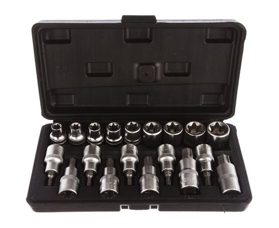 Набор головок TORX E10-E24, Т20-Т70 DR1/2", 19 шт., в пластиковом кейсе АвтоDело 39840 14635 