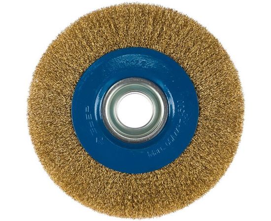 Щетка дисковая (200х32 мм; витая стальная латунированная проволока 0.3 мм) для точильно-шлифовального станка ЗУБР 35186-200_z01 