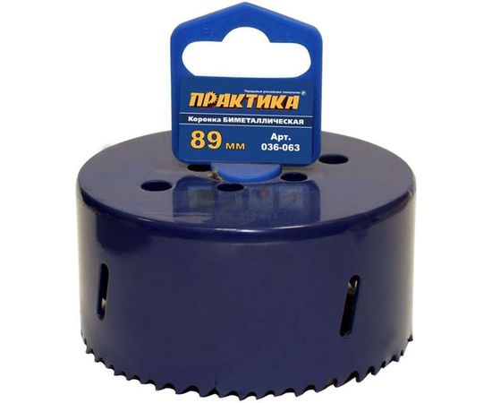 Коронка биметаллическая (89 мм) ПРАКТИКА 036-063 