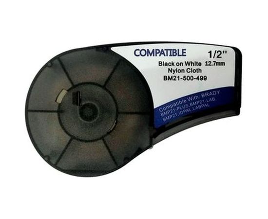 Лента Русмарк BM21-500-499, 12.7мм/4.87м нейлон, черная на белом BMP21 Plus , Китай RM110894 