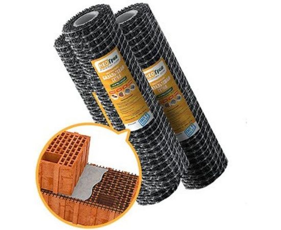 Сетка базальтовая кладочная НЕОГРИД Стандарт (ячейка 25х25 мм; рулон 0.5х50 м) НС 0,5-50 