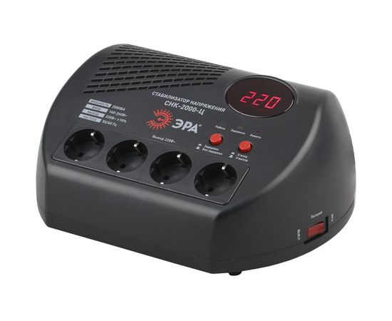 Компактный стабилизатор напряжения ЭРА СНК-2000-Ц ц.д., 160-260В/220В, 2000ВА Б0031075 