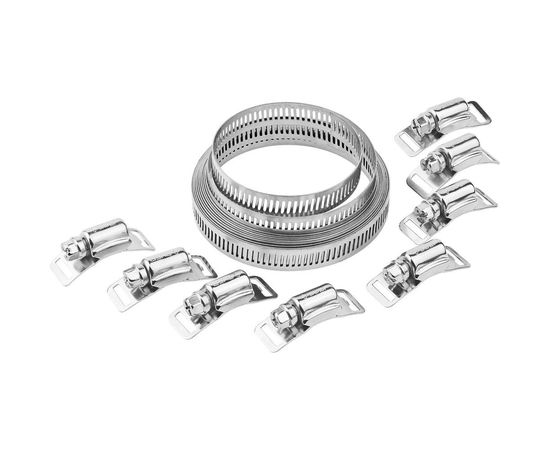 Набор Зубр ЭКСПЕРТ хомут универсальный, нержавеющий, 3мх12,7мм, 8 замков 37815-H8 