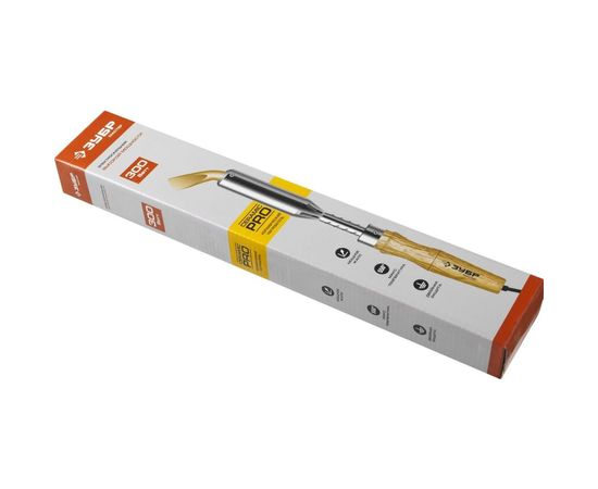 Паяльник с выключателем, деревянной рукояткой и долговечным жалом, 300Вт, клин Зубр МАСТЕР 55303-300 – изображение 2