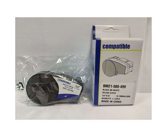 Лента Русмарк BM21-500-499, 12.7мм/4.87м нейлон, черная на белом BMP21 Plus , Китай RM110894 – изображение 2