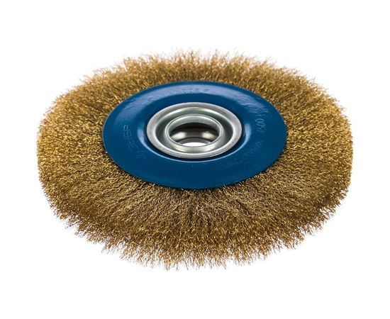 Щетка дисковая (200х32 мм; витая стальная латунированная проволока 0.3 мм) для точильно-шлифовального станка ЗУБР 35186-200_z01 – изображение 3
