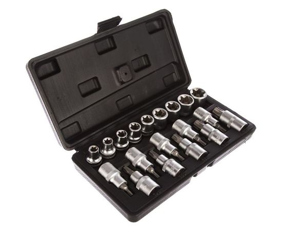 Набор головок TORX E10-E24, Т20-Т70 DR1/2", 19 шт., в пластиковом кейсе АвтоDело 39840 14635 – изображение 2