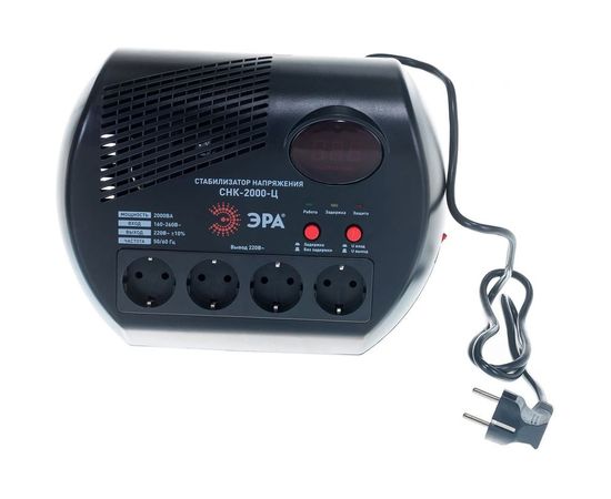 Компактный стабилизатор напряжения ЭРА СНК-2000-Ц ц.д., 160-260В/220В, 2000ВА Б0031075 – изображение 5