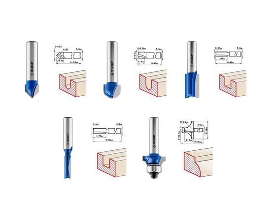 Набор фрез по дереву (5 шт; хвостовик 8 мм) Зубр 28795-H5 – изображение 2