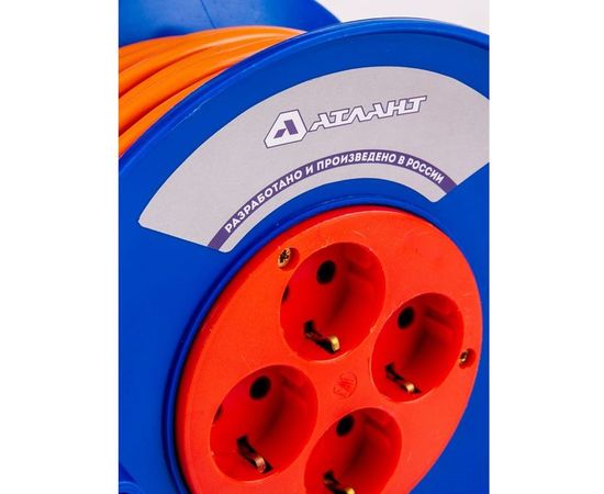 Удлинитель на катушке АТЛАНТ ПВС 2x1.5 50 м 40170 – изображение 3